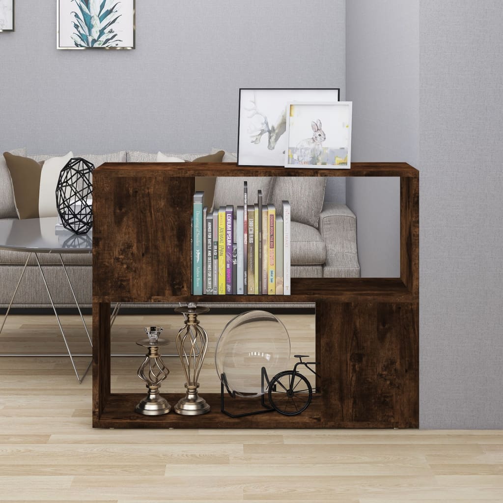 Boekenkast/kamerscherm 80x24x63 cm gerookt eikenkleurig is nu te koop bij PeponiXL, paradijselijk wonen!
