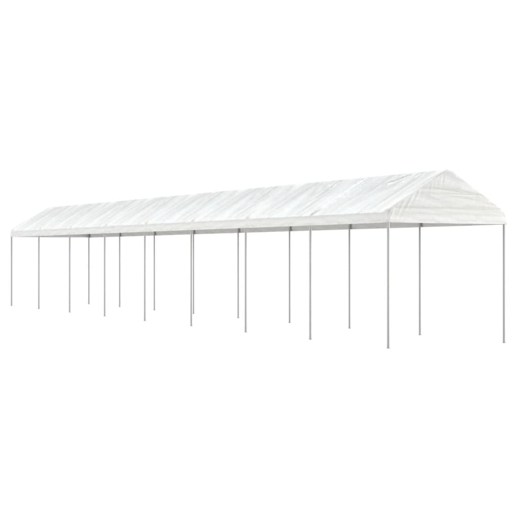 Prieel met dak 17,84x2,28x2,69 m polyetheen wit is nu te koop bij PeponiXL, paradijselijk wonen!