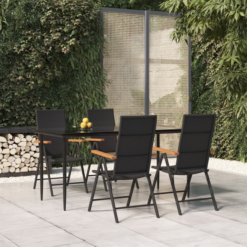 5-delige Tuinset poly rattan zwart en bruin is nu te koop bij PeponiXL, paradijselijk wonen!