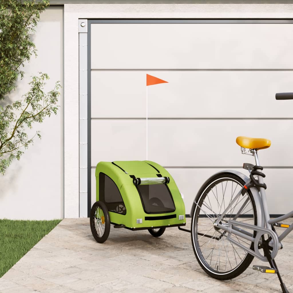 Hondenfietstrailer oxford stof en ijzer groen is nu te koop bij PeponiXL, paradijselijk wonen!