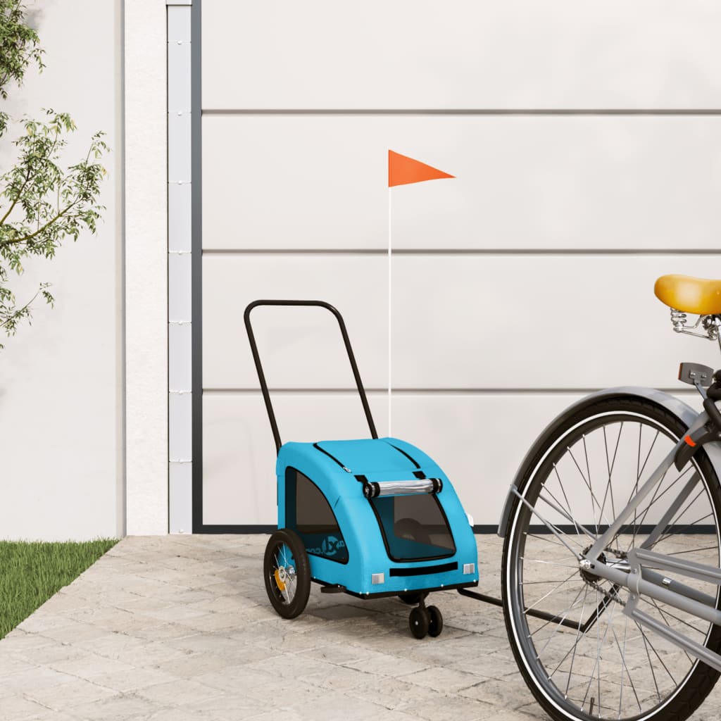 Hondenfietstrailer oxford stof en ijzer blauw is nu te koop bij PeponiXL, paradijselijk wonen!