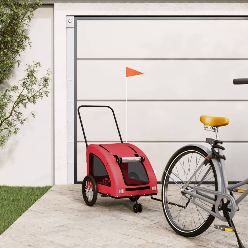 Hondenfietstrailer oxford stof en ijzer rood is nu te koop bij PeponiXL, paradijselijk wonen!