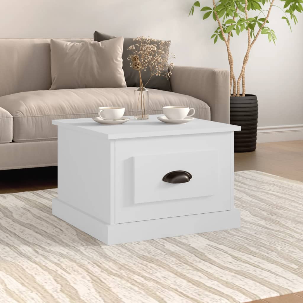 Salontafel 50x50x35 cm bewerkt hout wit is nu te koop bij PeponiXL, paradijselijk wonen!