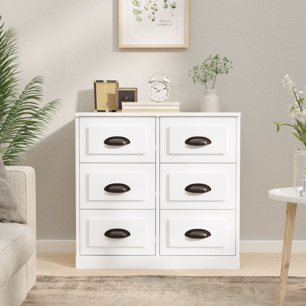 Dressoir 70x35,5x67,5 cm bewerkt hout wit is nu te koop bij PeponiXL, paradijselijk wonen!
