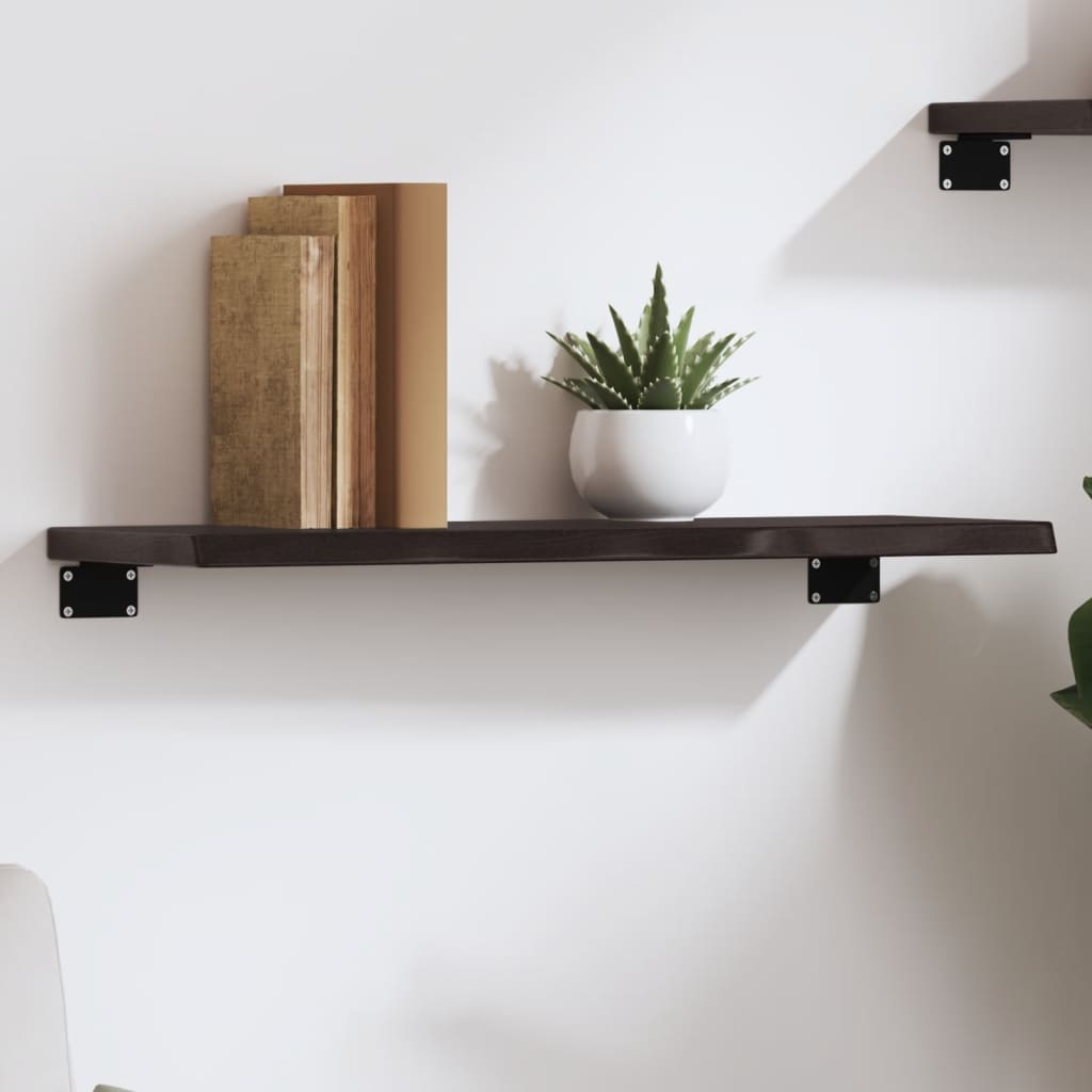 Wandschap 60x20x2 cm behandeld massief eikenhout donkerbruin is nu te koop bij PeponiXL, paradijselijk wonen!