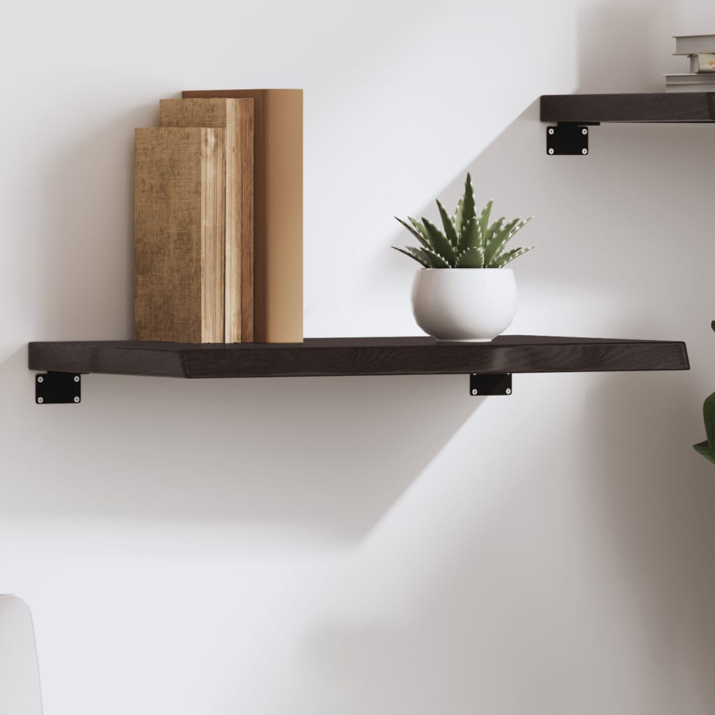 Wandschap 60x30x(2-4)cm behandeld massief eikenhout donkerbruin is nu te koop bij PeponiXL, paradijselijk wonen!
