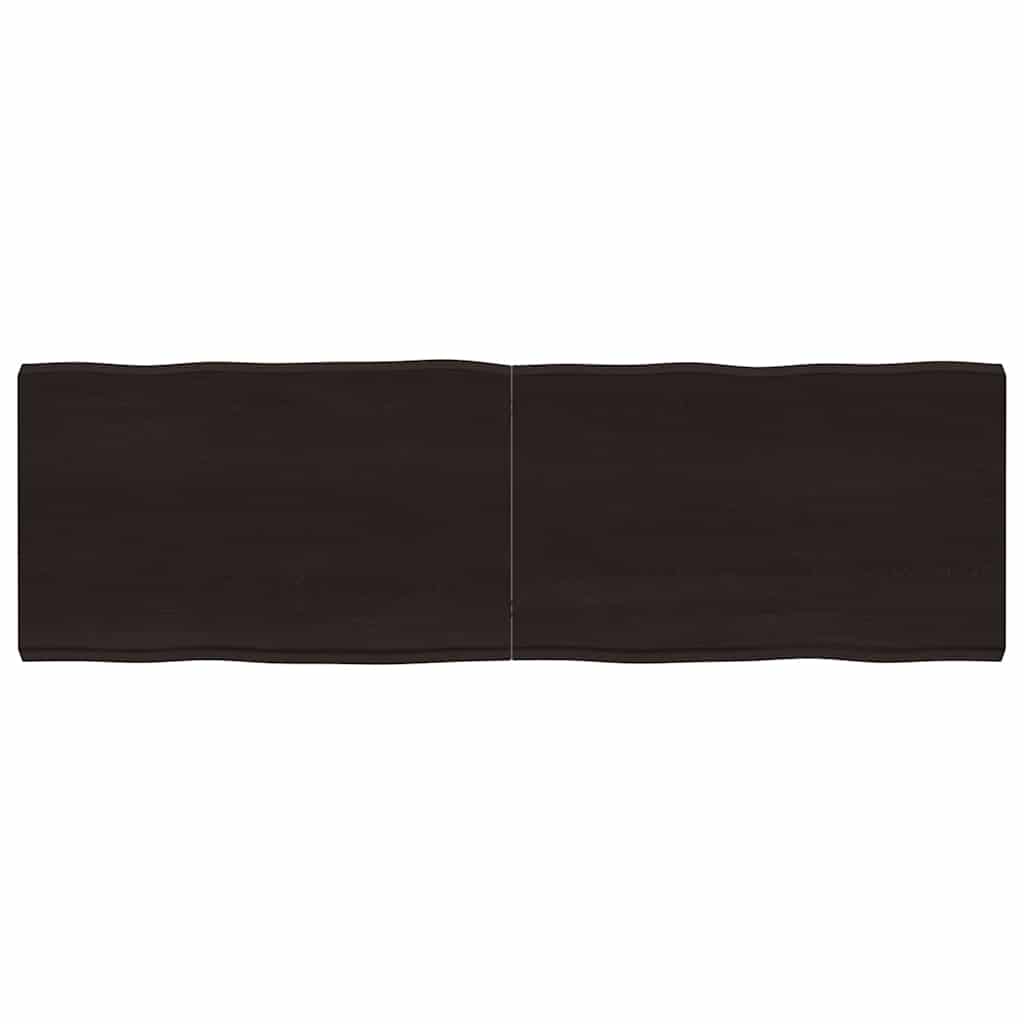 Tafelblad natuurlijke rand 160x50x(2-6)cm eikenhout donkerbruin is nu te koop bij PeponiXL, paradijselijk wonen!
