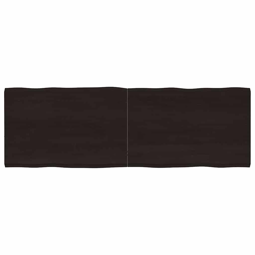 Tafelblad natuurlijke rand 180x60x(2-4)cm eikenhout donkerbruin is nu te koop bij PeponiXL, paradijselijk wonen!