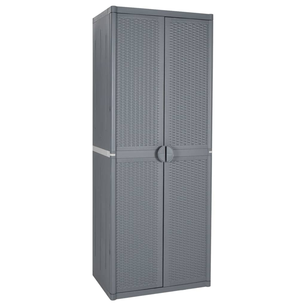 Tuinkast 65x45x172 cm PP rattan grijs is nu te koop bij PeponiXL, paradijselijk wonen!