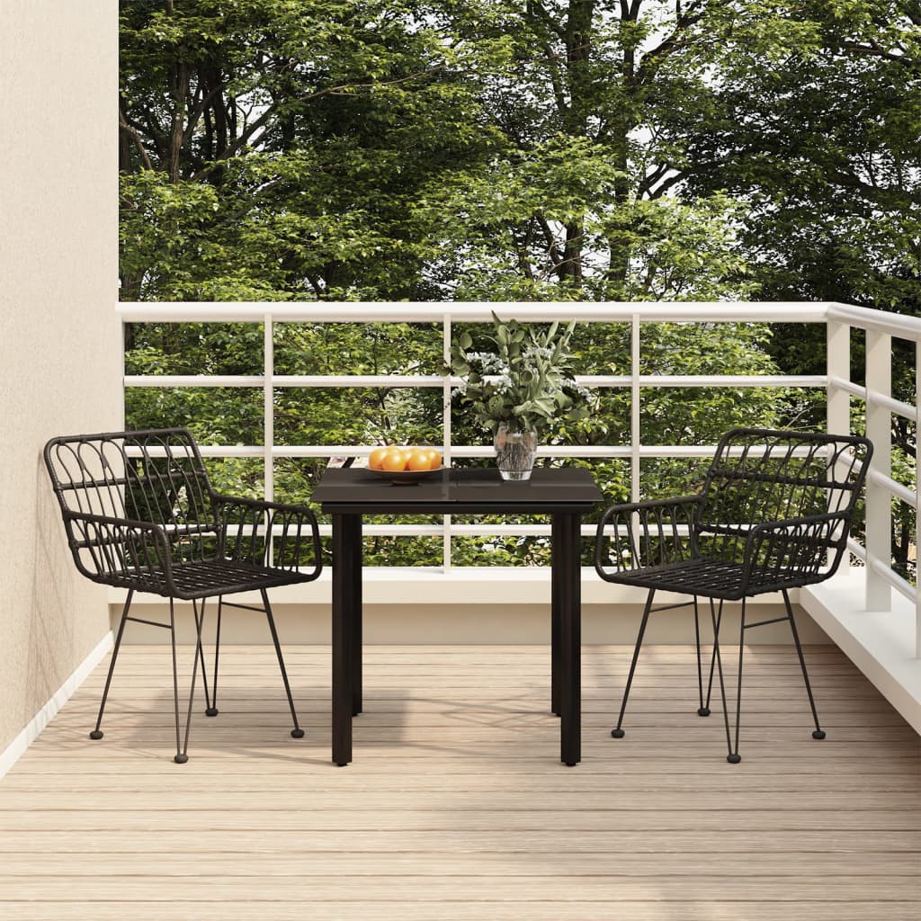 3-delige Tuinset poly rattan zwart is nu te koop bij PeponiXL, paradijselijk wonen!