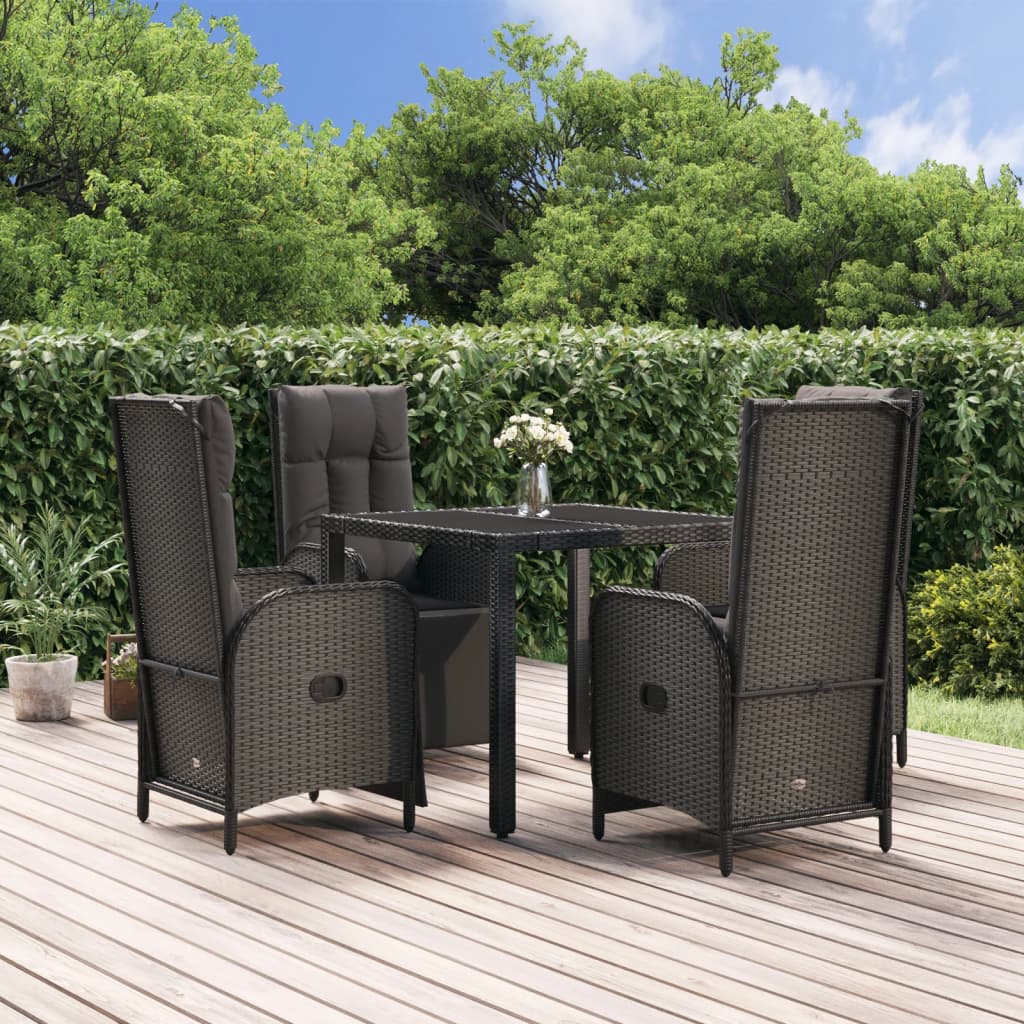 5-delige Tuinset met kussens poly rattan zwart is nu te koop bij PeponiXL, paradijselijk wonen!