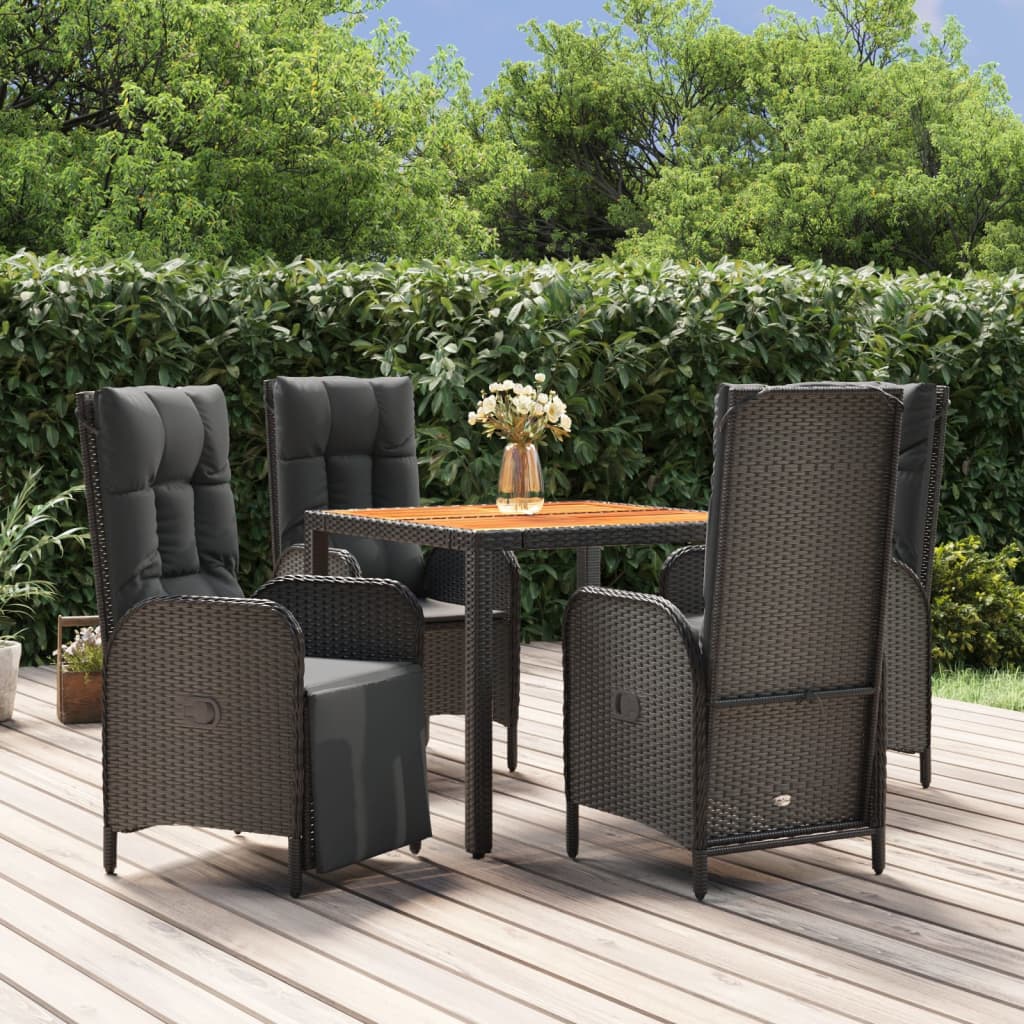 5-delige Tuinset met kussens poly rattan zwart is nu te koop bij PeponiXL, paradijselijk wonen!