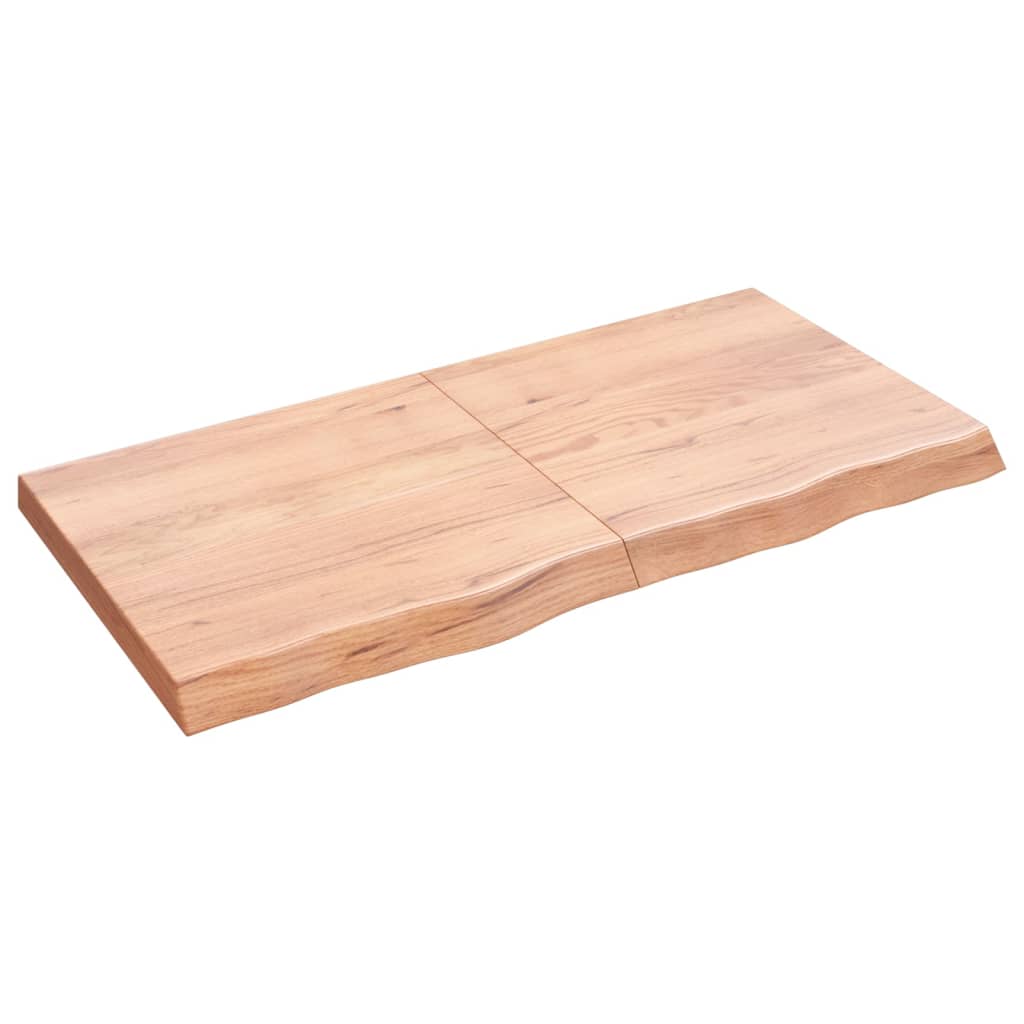 Tafelblad 120x60x(2-6)cm behandeld massief eikenhout lichtbruin is nu te koop bij PeponiXL, paradijselijk wonen!