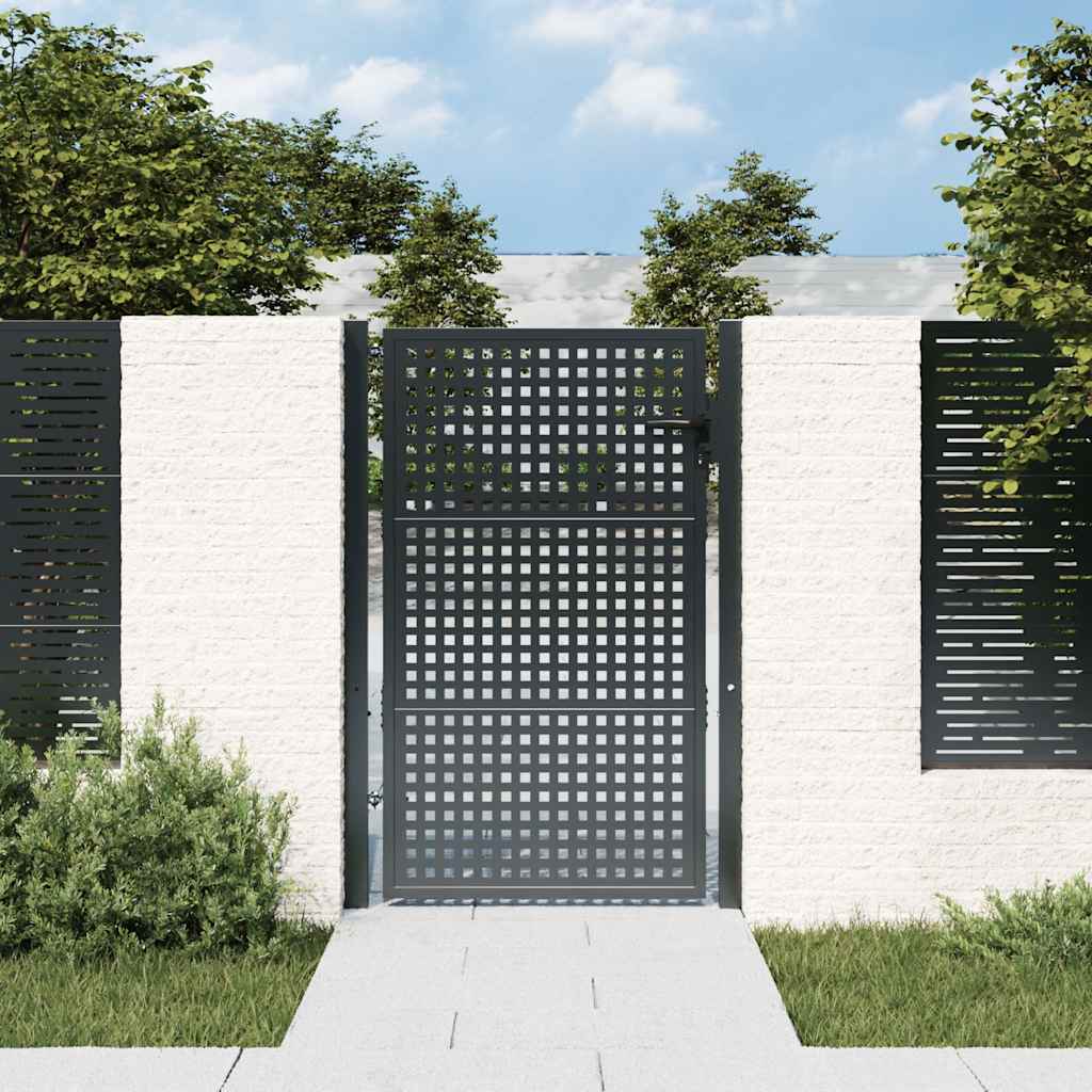 Tuinpoort Antraciet 100x150 cm Staal is nu te koop bij PeponiXL, paradijselijk wonen!