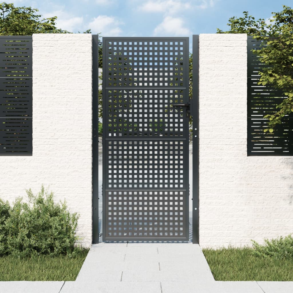 Tuinpoort Antraciet 100x200 cm Staal is nu te koop bij PeponiXL, paradijselijk wonen!