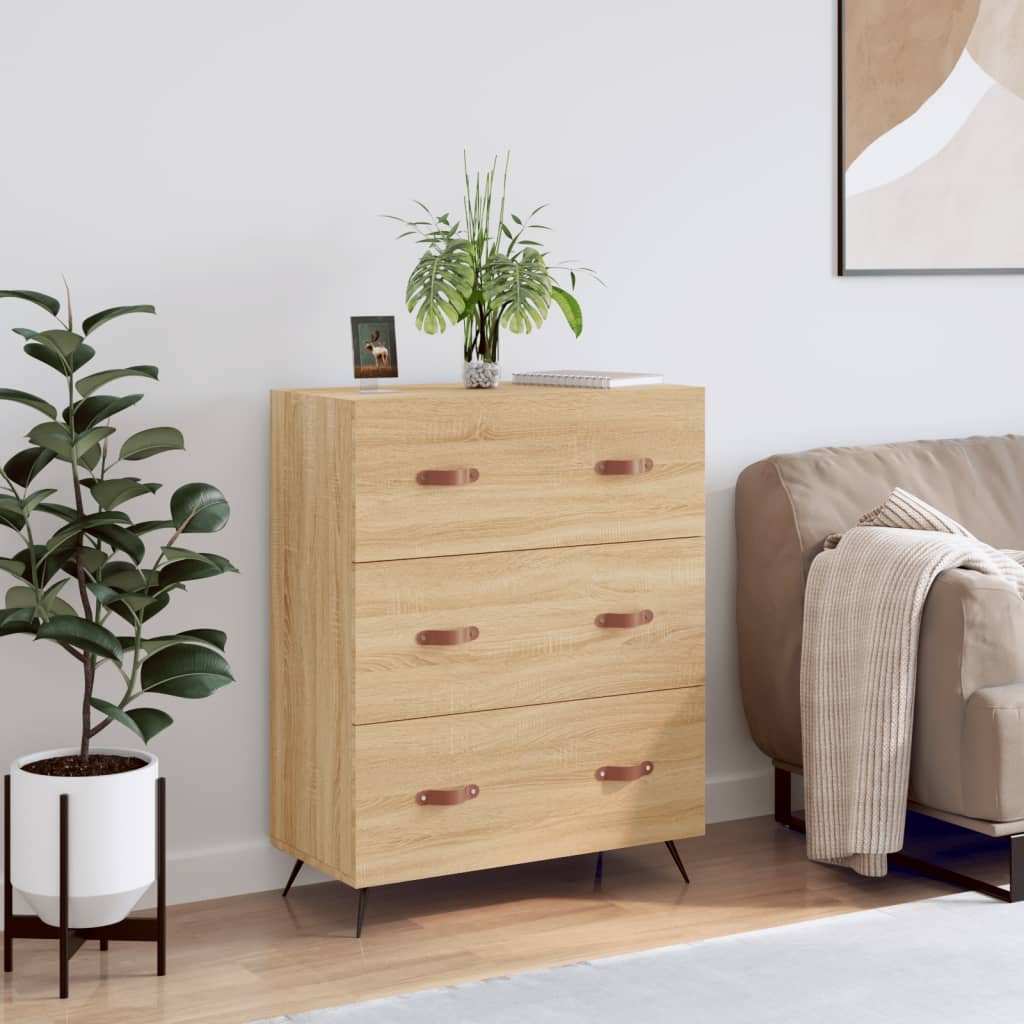 Ladekast 69,5x34x90 cm bewerkt hout sonoma eikenkleurig is nu te koop bij PeponiXL, paradijselijk wonen!