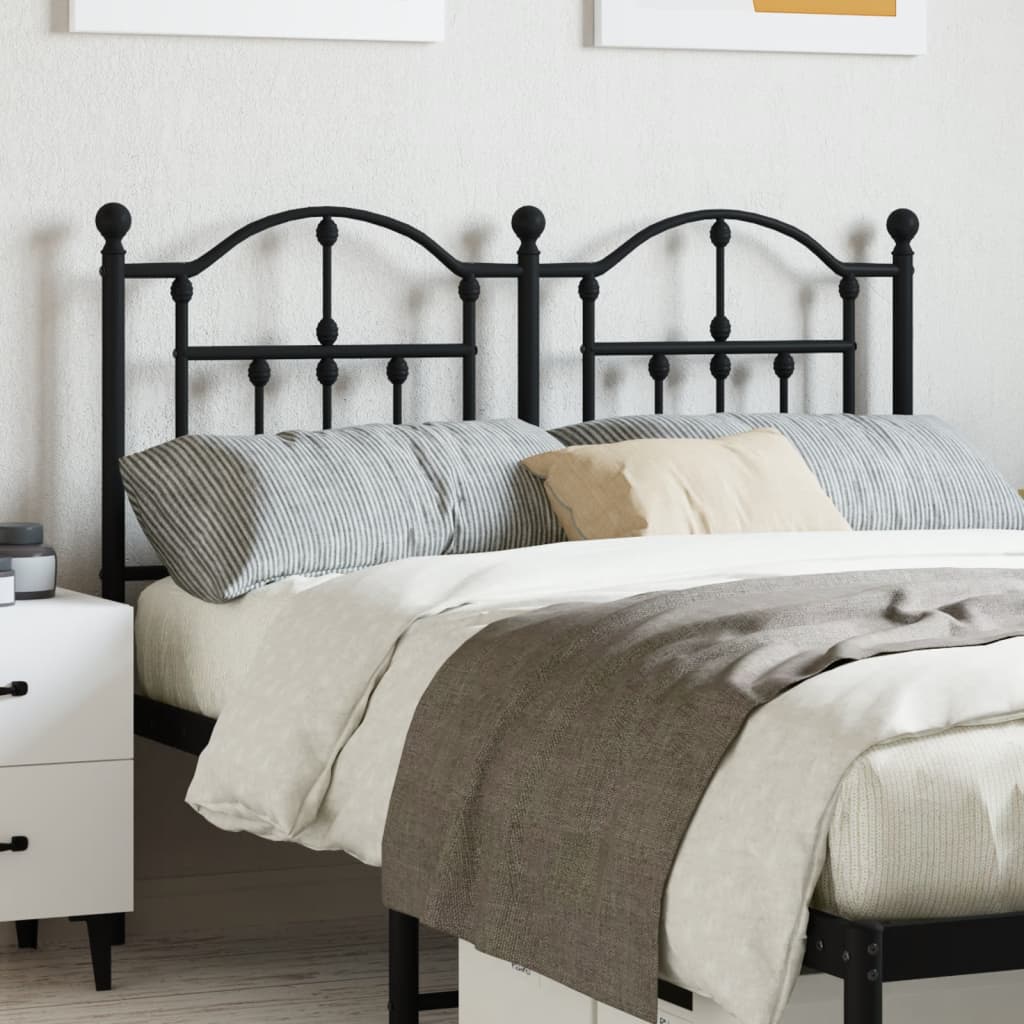 Vervangend hoofdbord 120 cm metaal zwart is nu te koop bij PeponiXL, paradijselijk wonen!