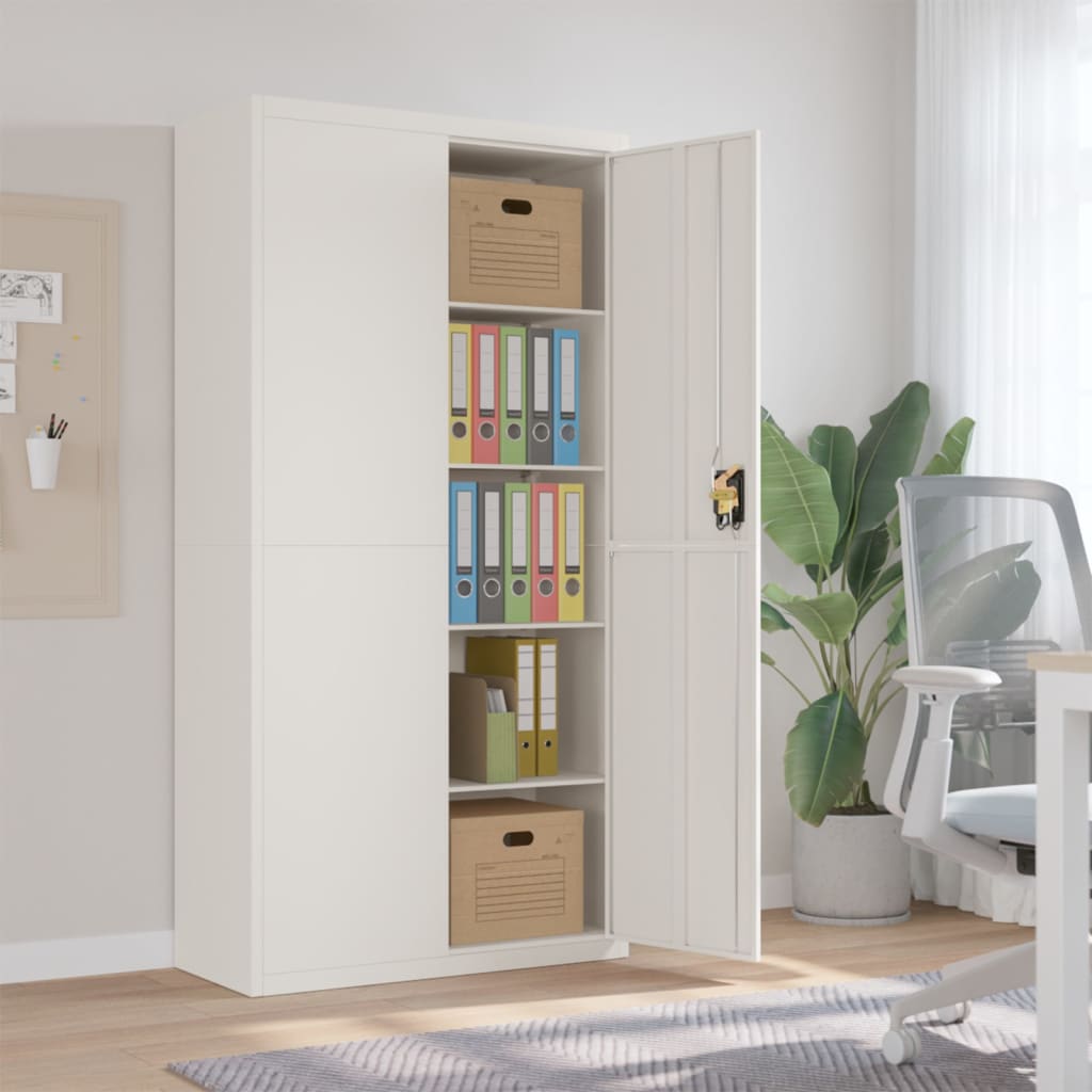 Archiefkast 90x40x180 cm staal wit is nu te koop bij PeponiXL, paradijselijk wonen!