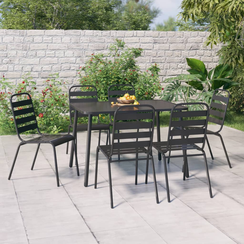 7-delige Tuinset staal antracietkleurig is nu te koop bij PeponiXL, paradijselijk wonen!