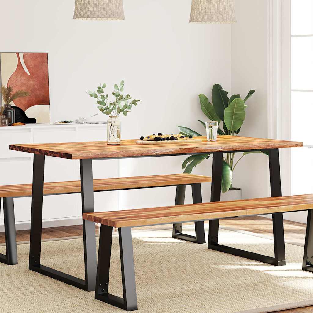 Eettafel met natuurlijke rand 160x80x75 cm massief acaciahout is nu te koop bij PeponiXL, paradijselijk wonen!