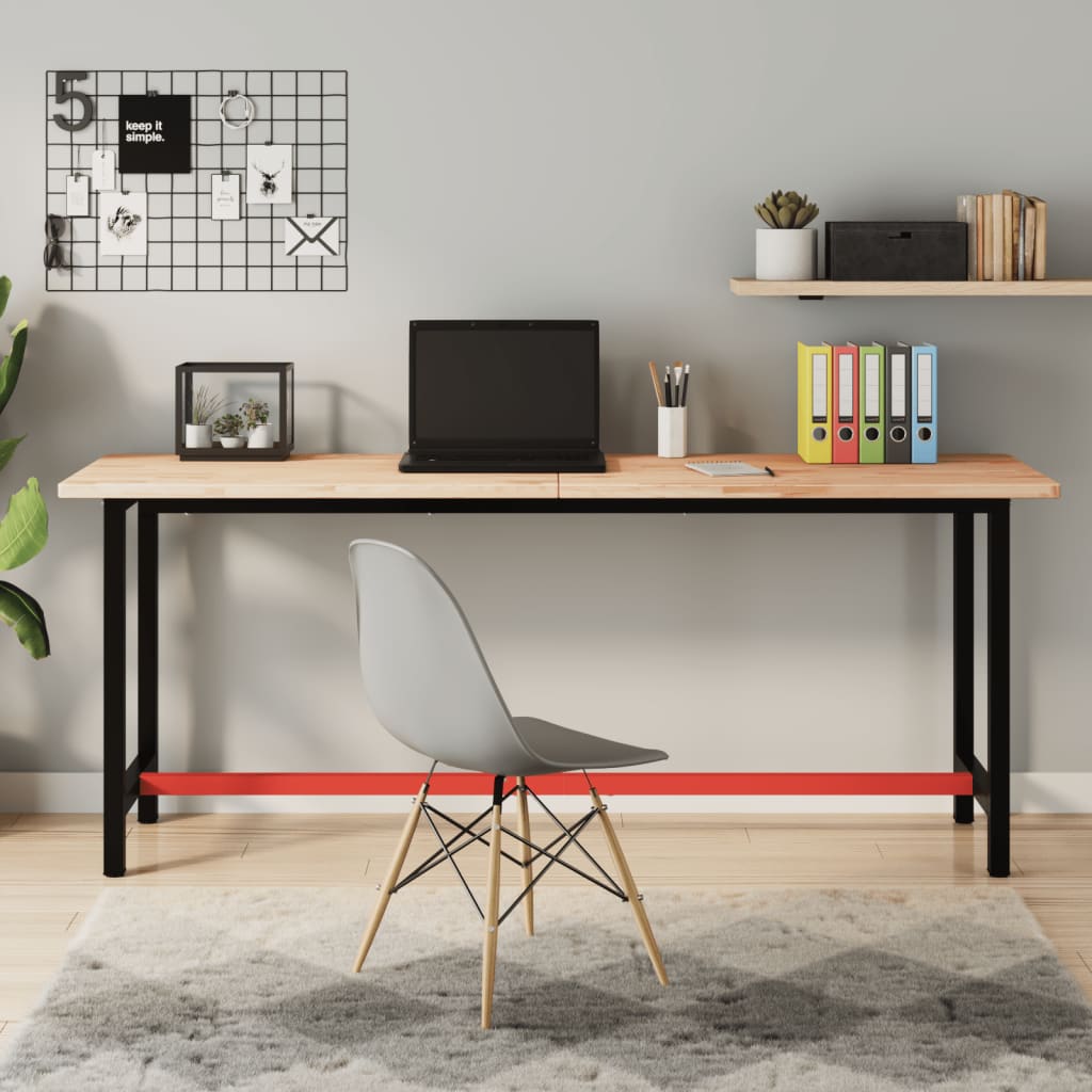 Werkbank 180x55x81,5 cm massief beukenhout en metaal is nu te koop bij PeponiXL, paradijselijk wonen!