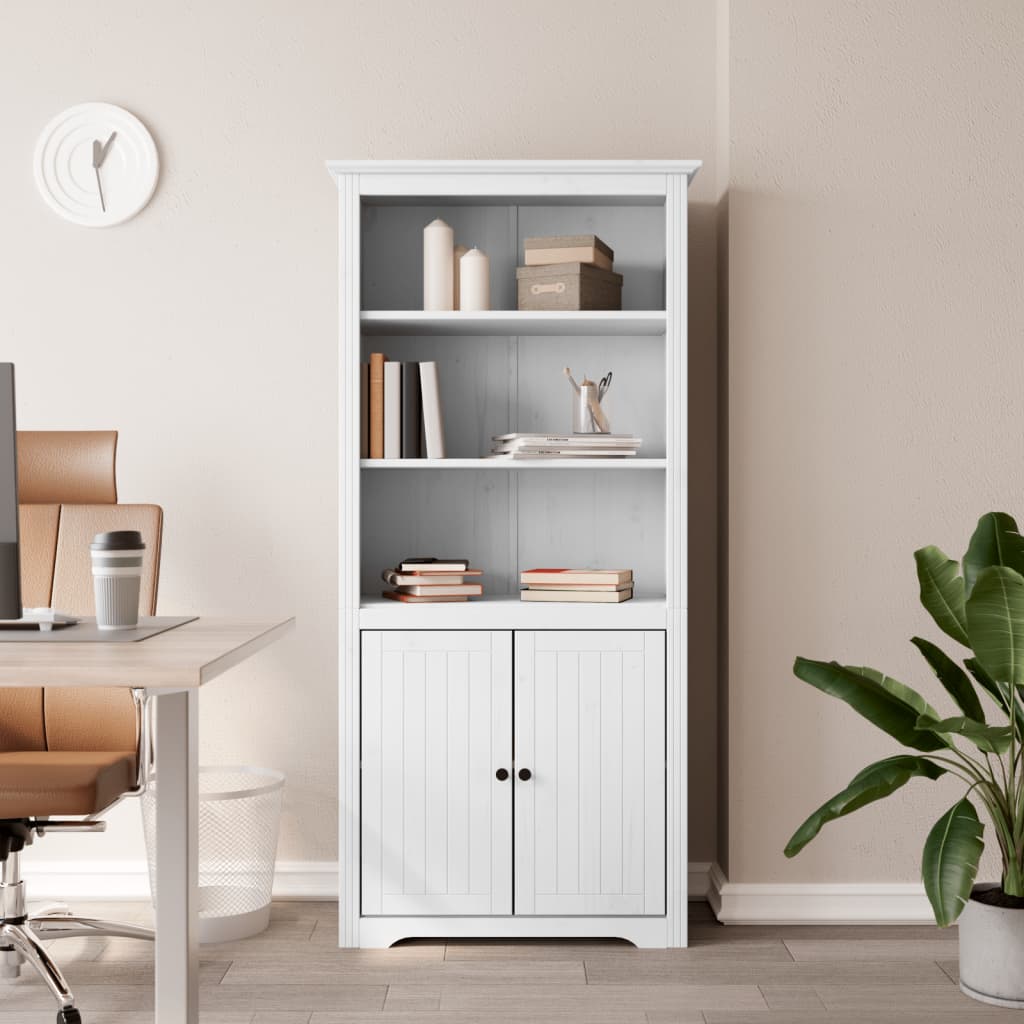 Boekenkast BODO 82x40x173 cm massief grenenhout wit is nu te koop bij PeponiXL, paradijselijk wonen!
