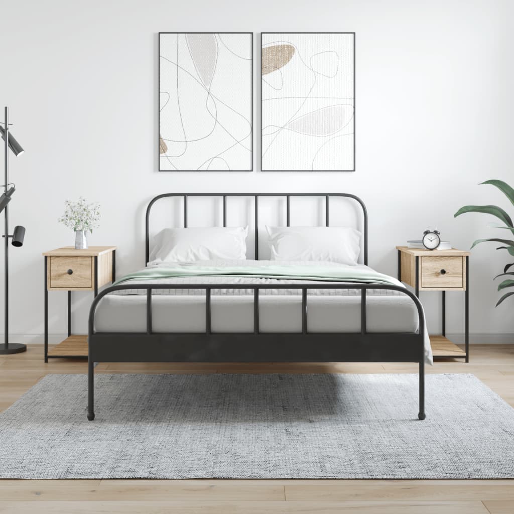 Nachtkastjes 2 st 30x60x60 cm bewerkt hout sonoma eikenkleurig is nu te koop bij PeponiXL, paradijselijk wonen!