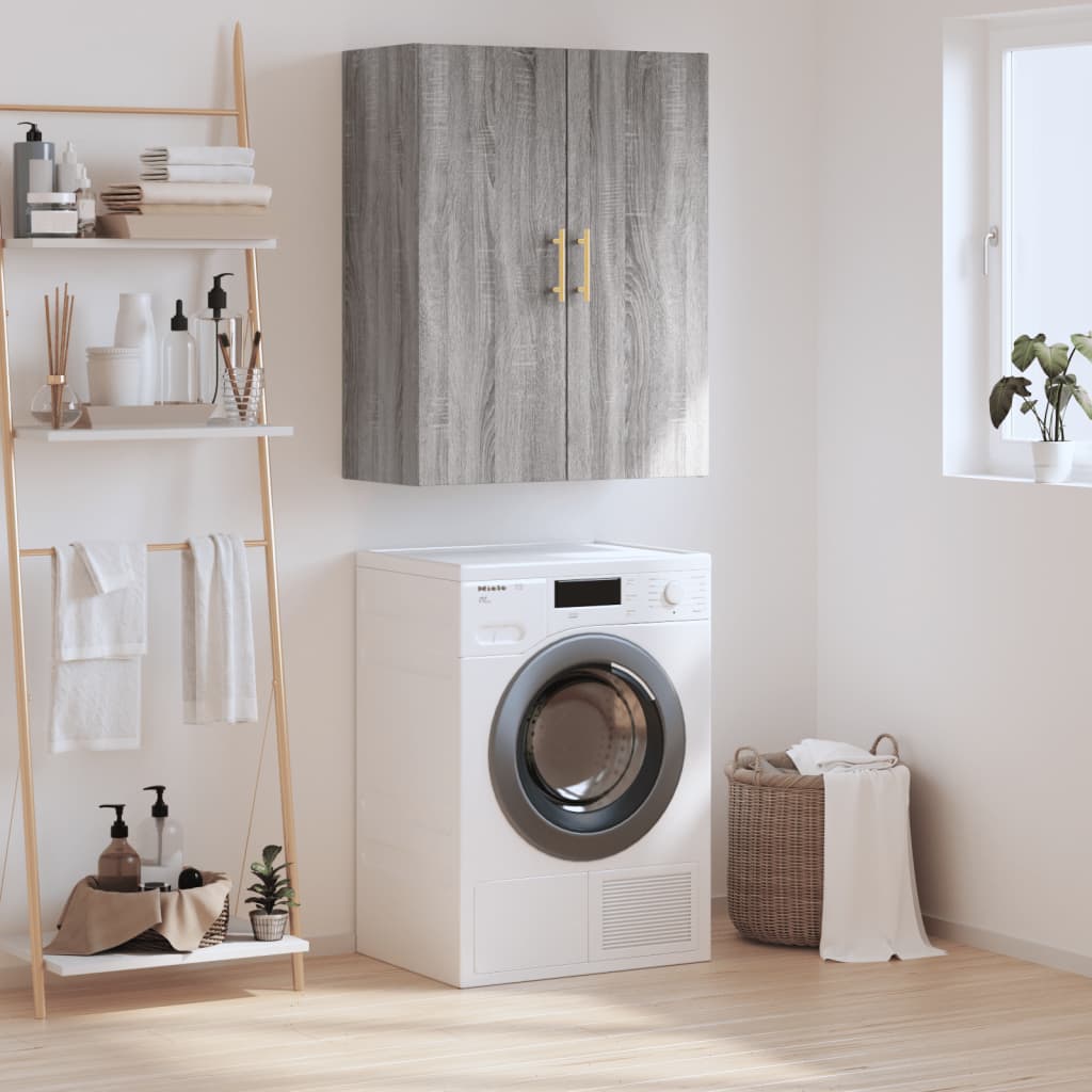 Wandkast 69,5x34x90 cm grijs sonoma eikenkleurig is nu te koop bij PeponiXL, paradijselijk wonen!