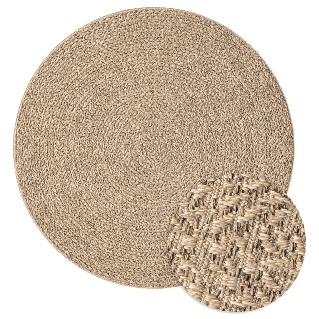 Vloerkleed ZIZUR binnen en buiten 90 cm jute look is nu te koop bij PeponiXL, paradijselijk wonen!