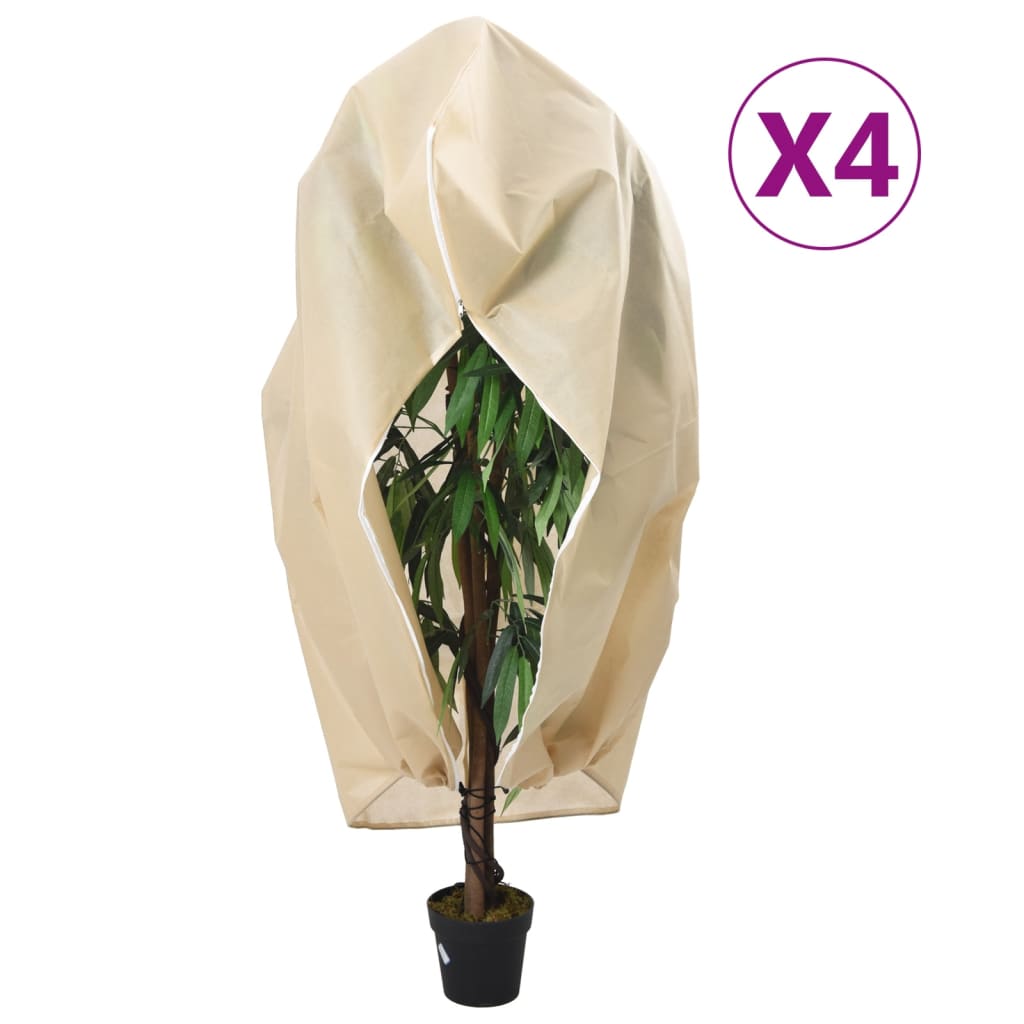 Plantenhoezen met ritssluiting 4 st 70 g/m² 1x1,55 m is nu te koop bij PeponiXL, paradijselijk wonen!
