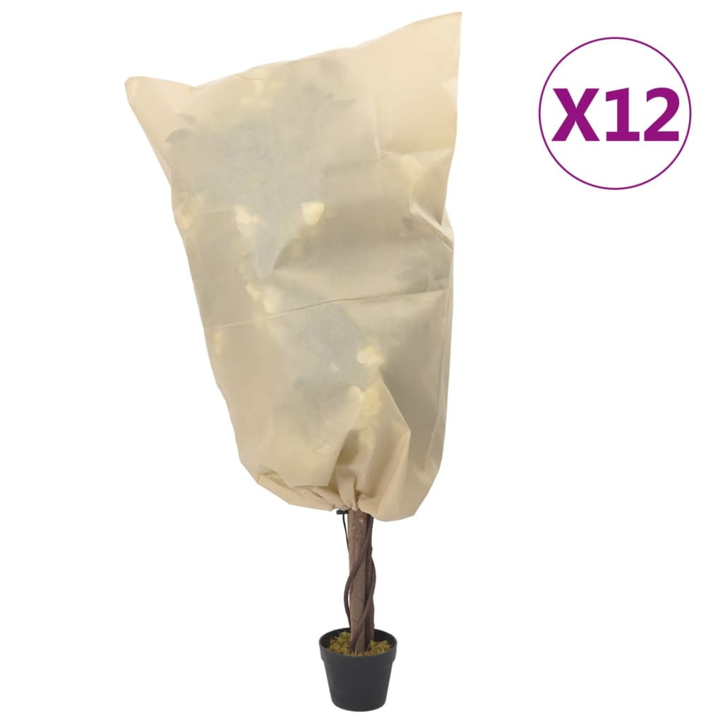Plantenhoezen met trekkoord 12 st 70 g/m² 0,8x0,8 m is nu te koop bij PeponiXL, paradijselijk wonen!
