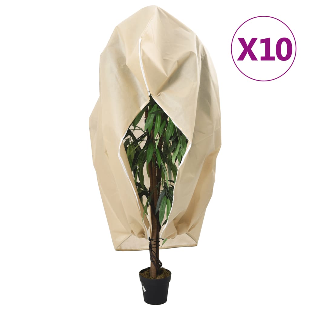 Plantenhoezen met ritssluiting 10 st 70 g/m² 1x1,55 m is nu te koop bij PeponiXL, paradijselijk wonen!