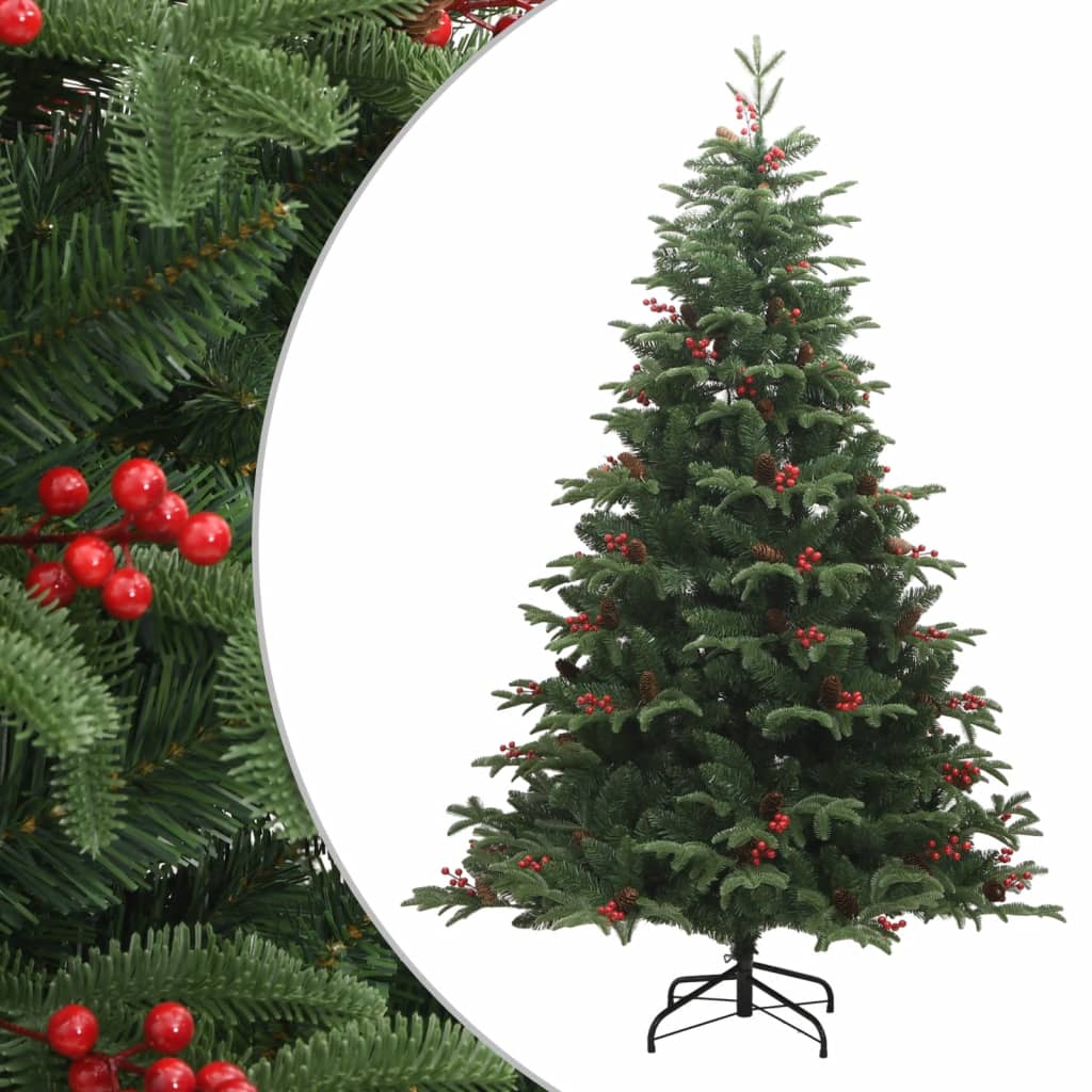 Kunstkerstboom met scharnieren dennenappels en bessen 240 cm is nu te koop bij PeponiXL, paradijselijk wonen!