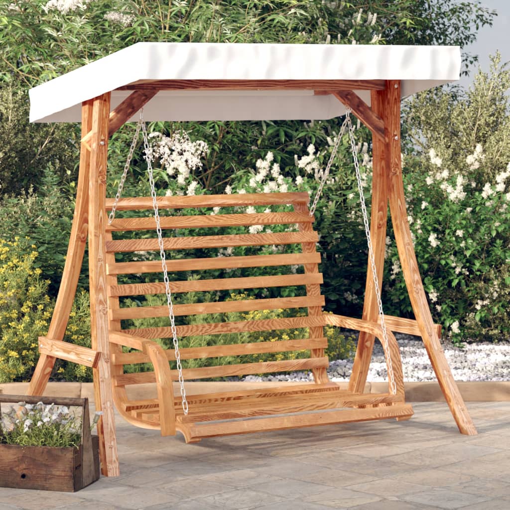 Schommelbank met luifel vurenhout met teak afwerking is nu te koop bij PeponiXL, paradijselijk wonen!