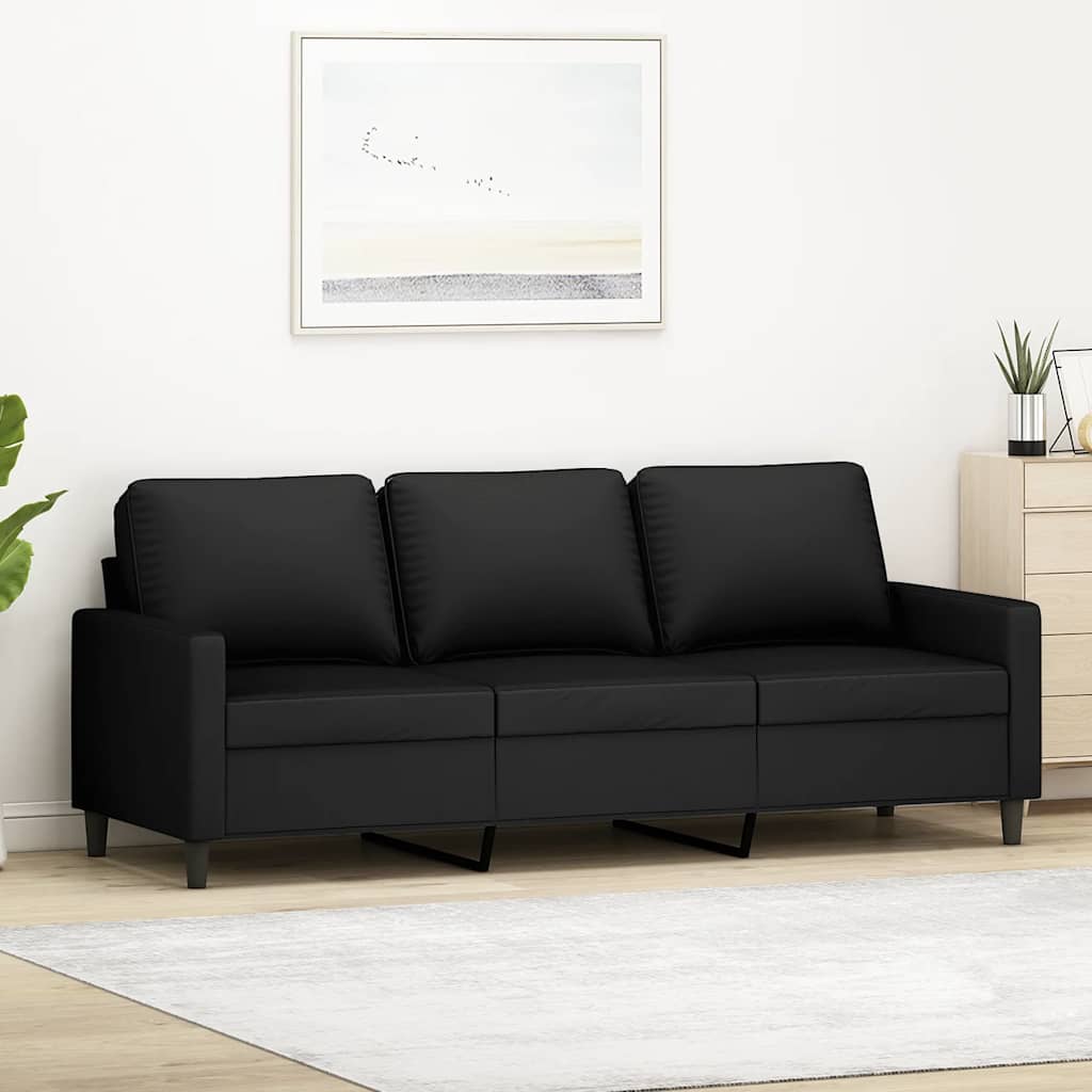 Driezitsbank 180 cm fluweel zwart is nu te koop bij PeponiXL, paradijselijk wonen!
