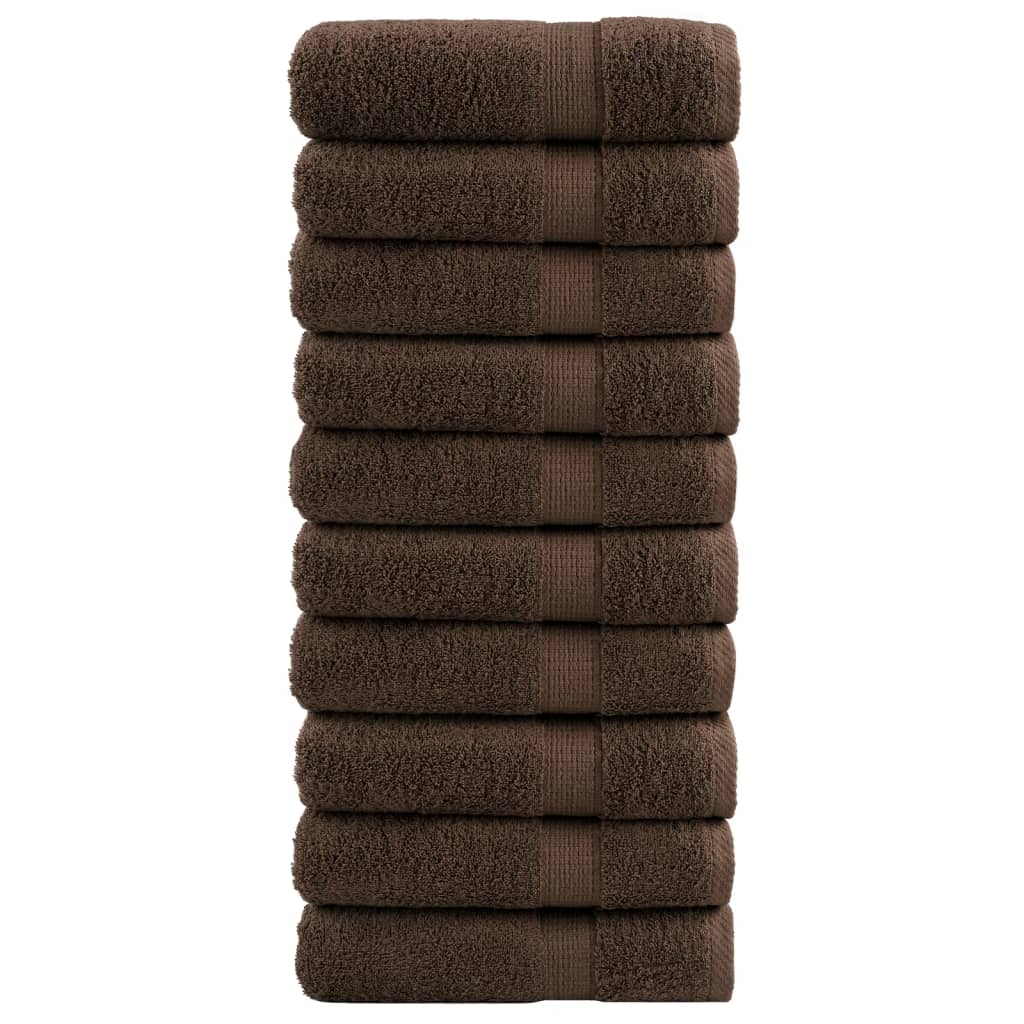 Badhanddoeken SOLUND 10 st 600 g/m² 100x150 cm bruin is nu te koop bij PeponiXL, paradijselijk wonen!