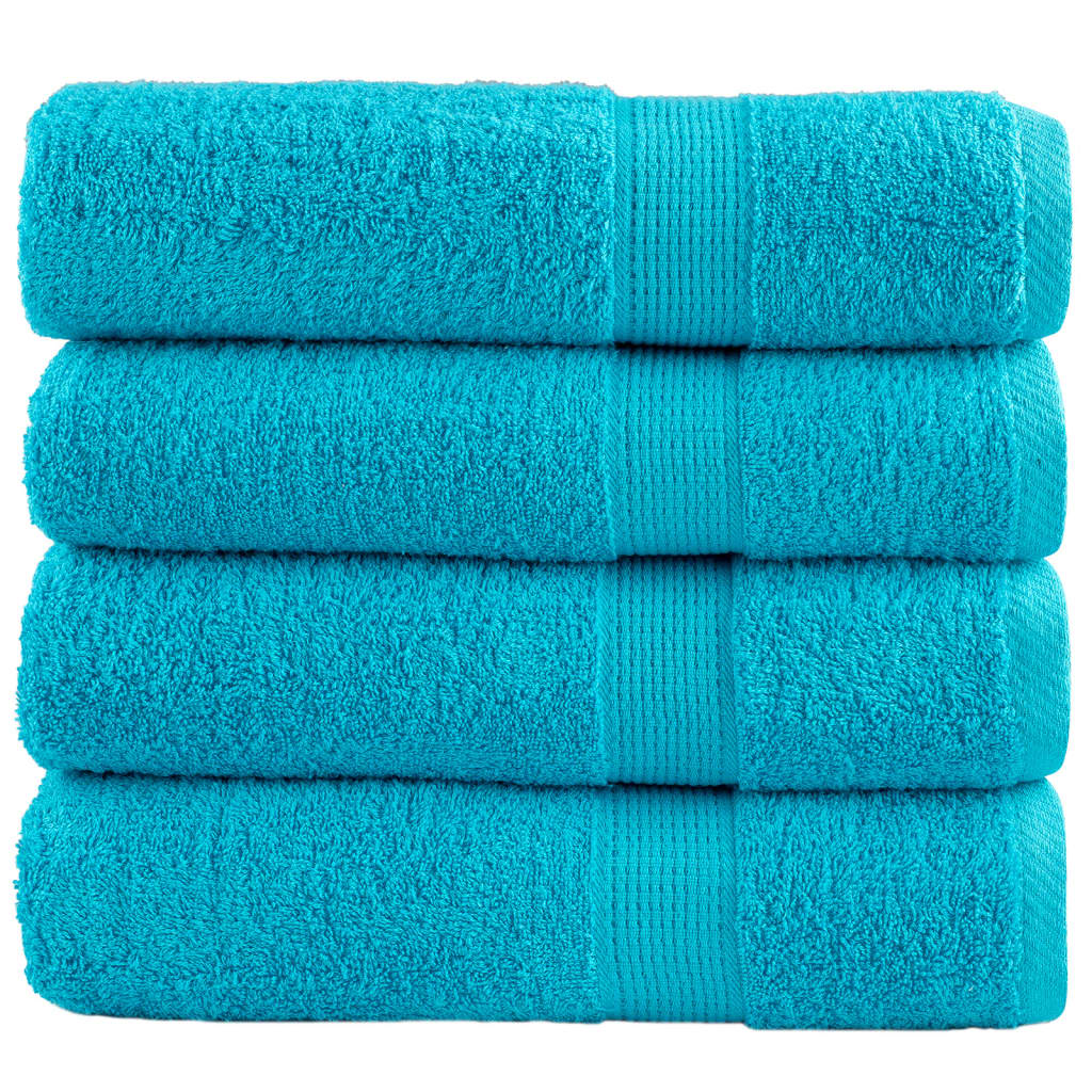 Badhanddoeken SOLUND 4 st 600 g/m² 70x140 cm turquoise is nu te koop bij PeponiXL, paradijselijk wonen!