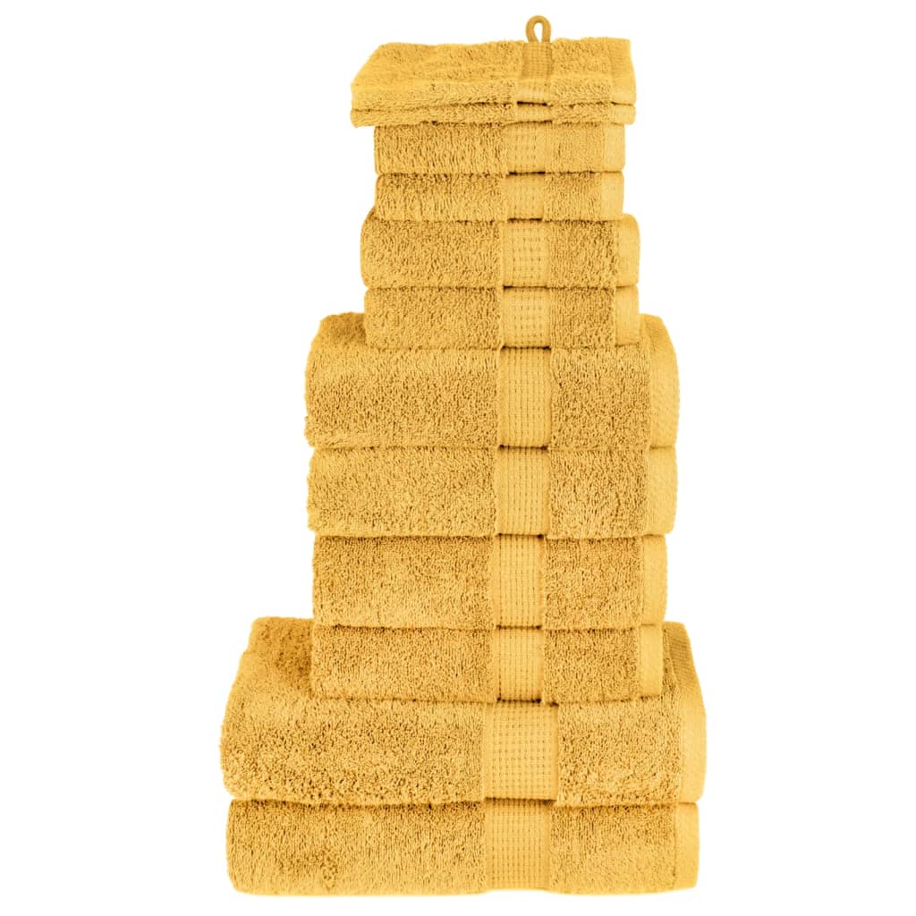 12-delige Handdoekenset SOLUND 600 g/m² goudkleurig is nu te koop bij PeponiXL, paradijselijk wonen!