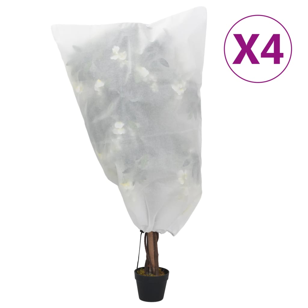 Plantenhoezen met trekkoord 4 st 70 g/m² 0,8x1 m is nu te koop bij PeponiXL, paradijselijk wonen!