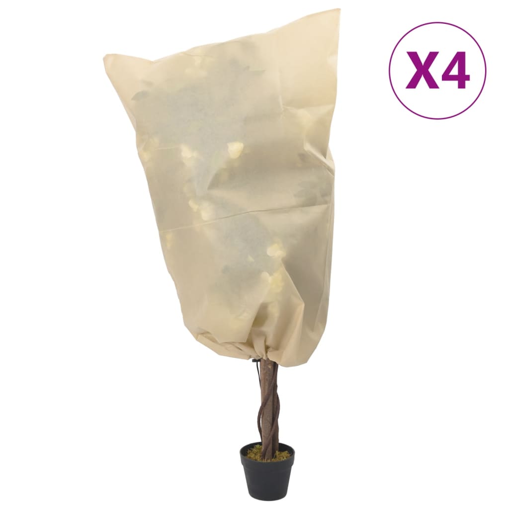 Vlieshoezen voor planten met trekkoord 4 st 70 g/m² 0,8x0,8 m is nu te koop bij PeponiXL, paradijselijk wonen!