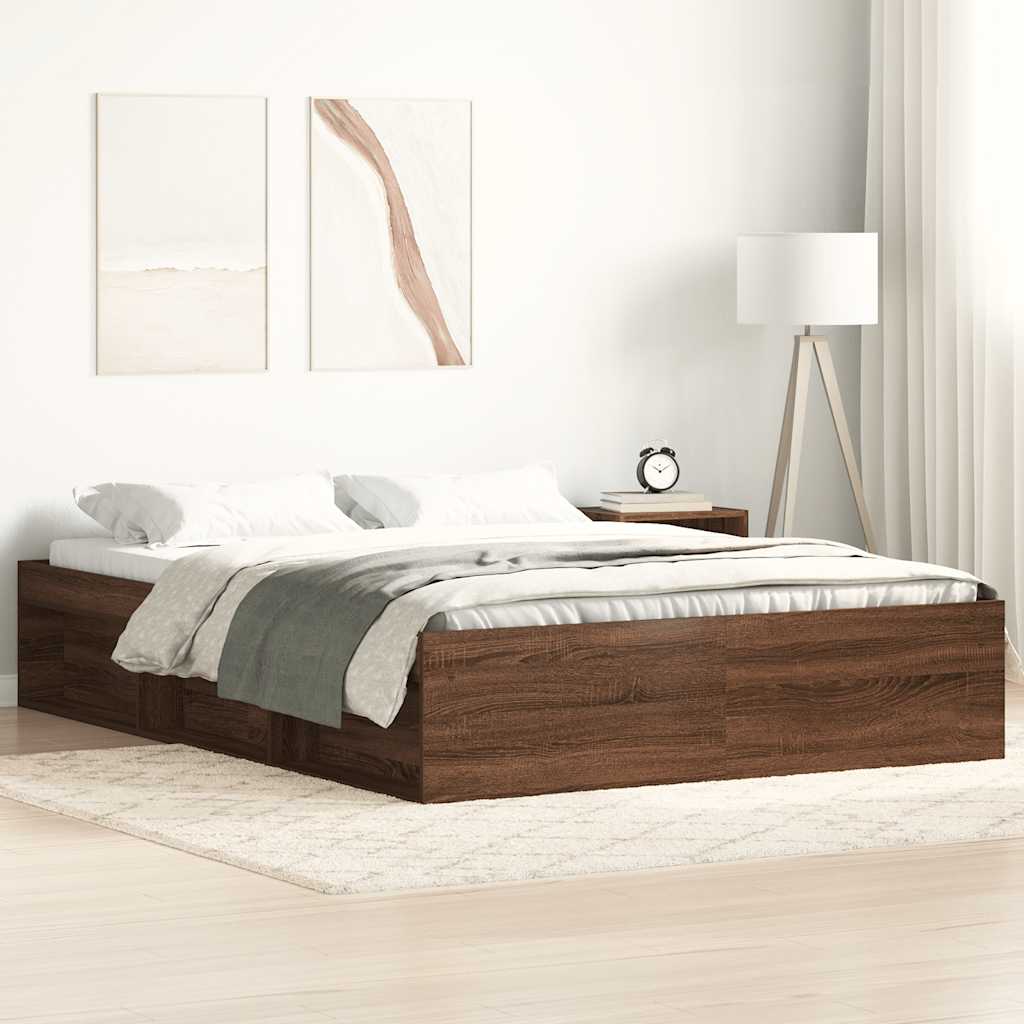 Bedframe bruin eikenkleur 120x200 cm is nu te koop bij PeponiXL, paradijselijk wonen!