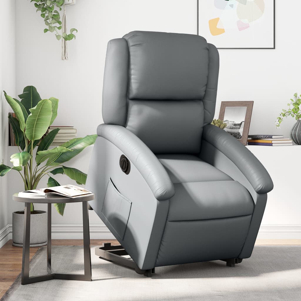 Sta-op-stoel elektrisch kunstleer grijs is nu te koop bij PeponiXL, paradijselijk wonen!