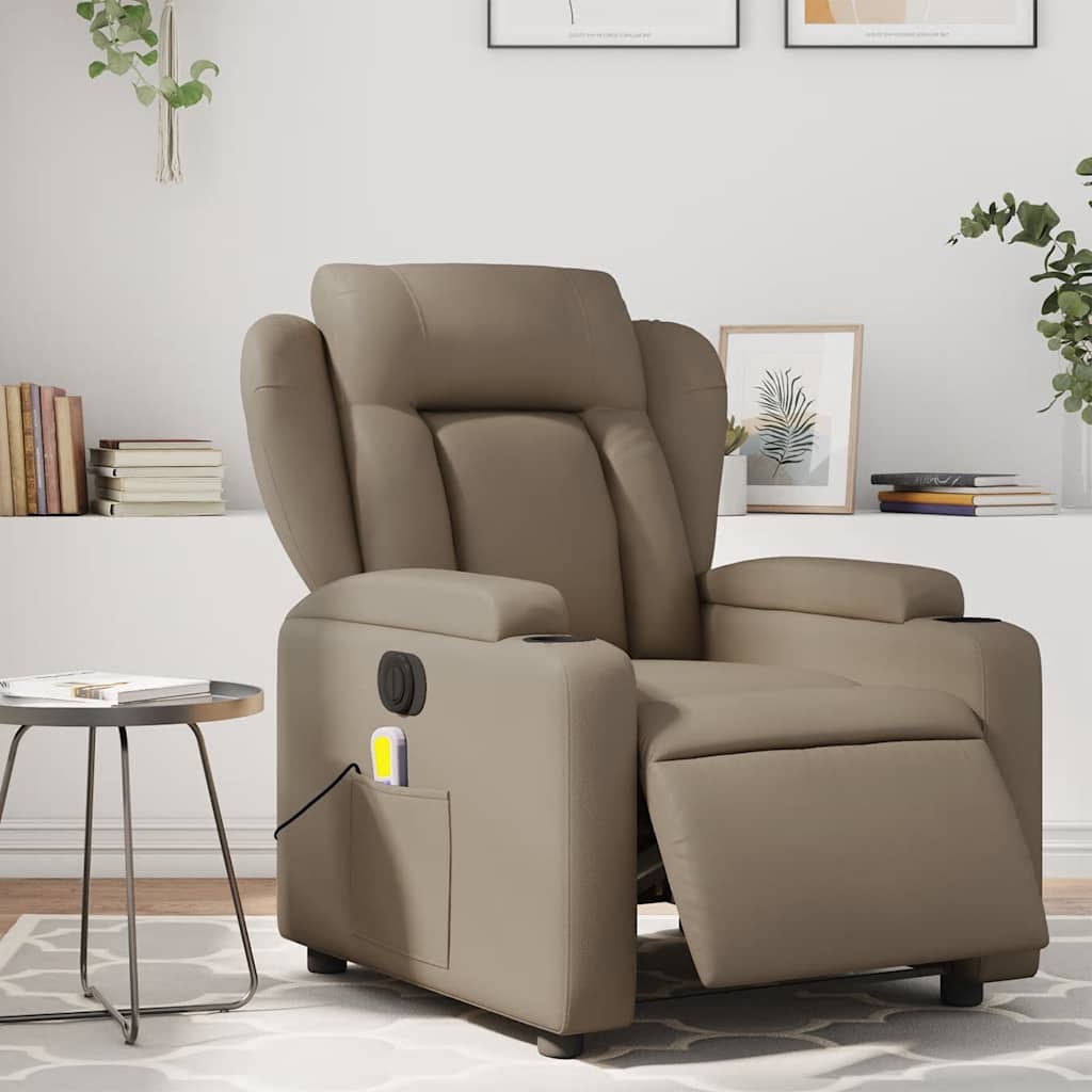 Massagestoel verstelbaar elektrisch kunstleer cappuccinokleurig is nu te koop bij PeponiXL, paradijselijk wonen!
