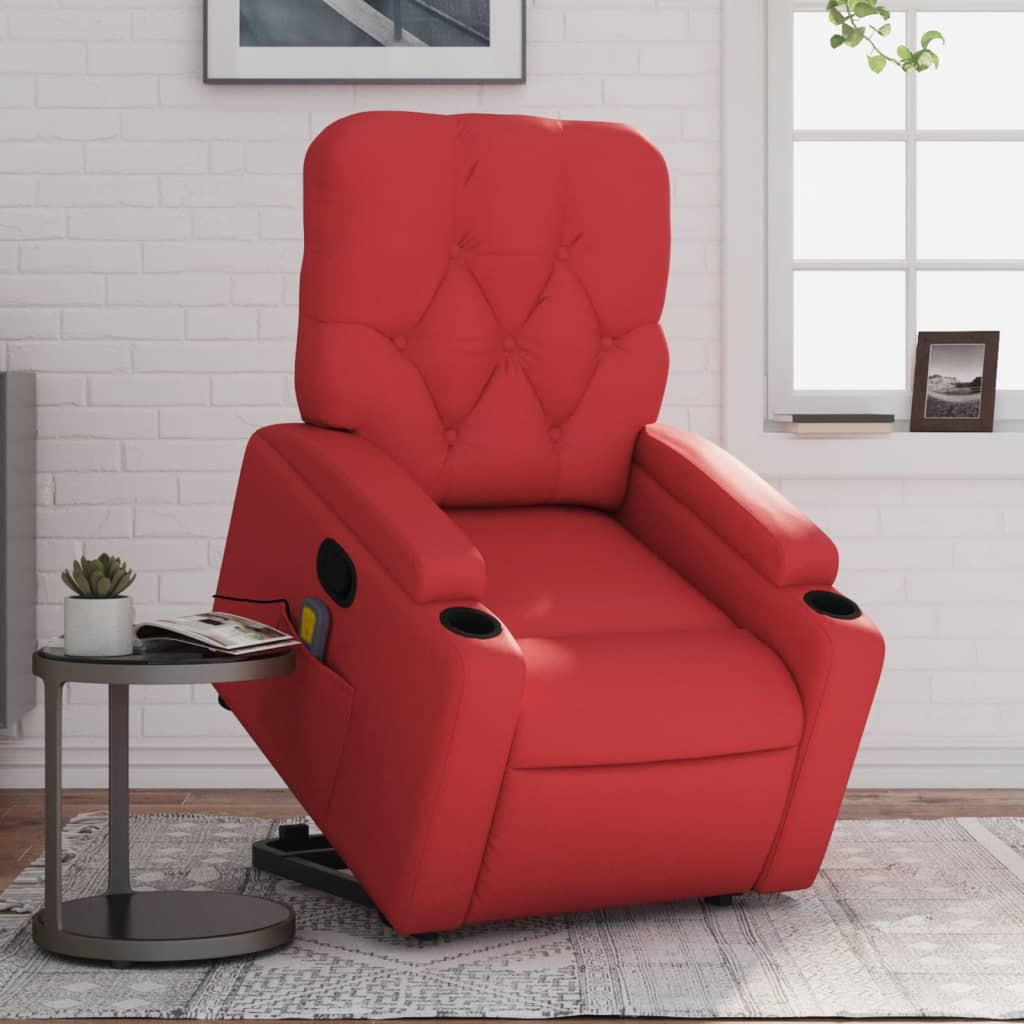 Sta-op-massagestoel verstelbaar kunstleer rood is nu te koop bij PeponiXL, paradijselijk wonen!
