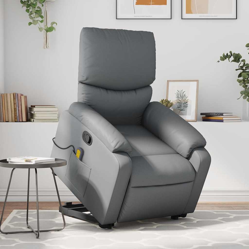 Sta-op-massagestoel verstelbaar kunstleer grijs is nu te koop bij PeponiXL, paradijselijk wonen!