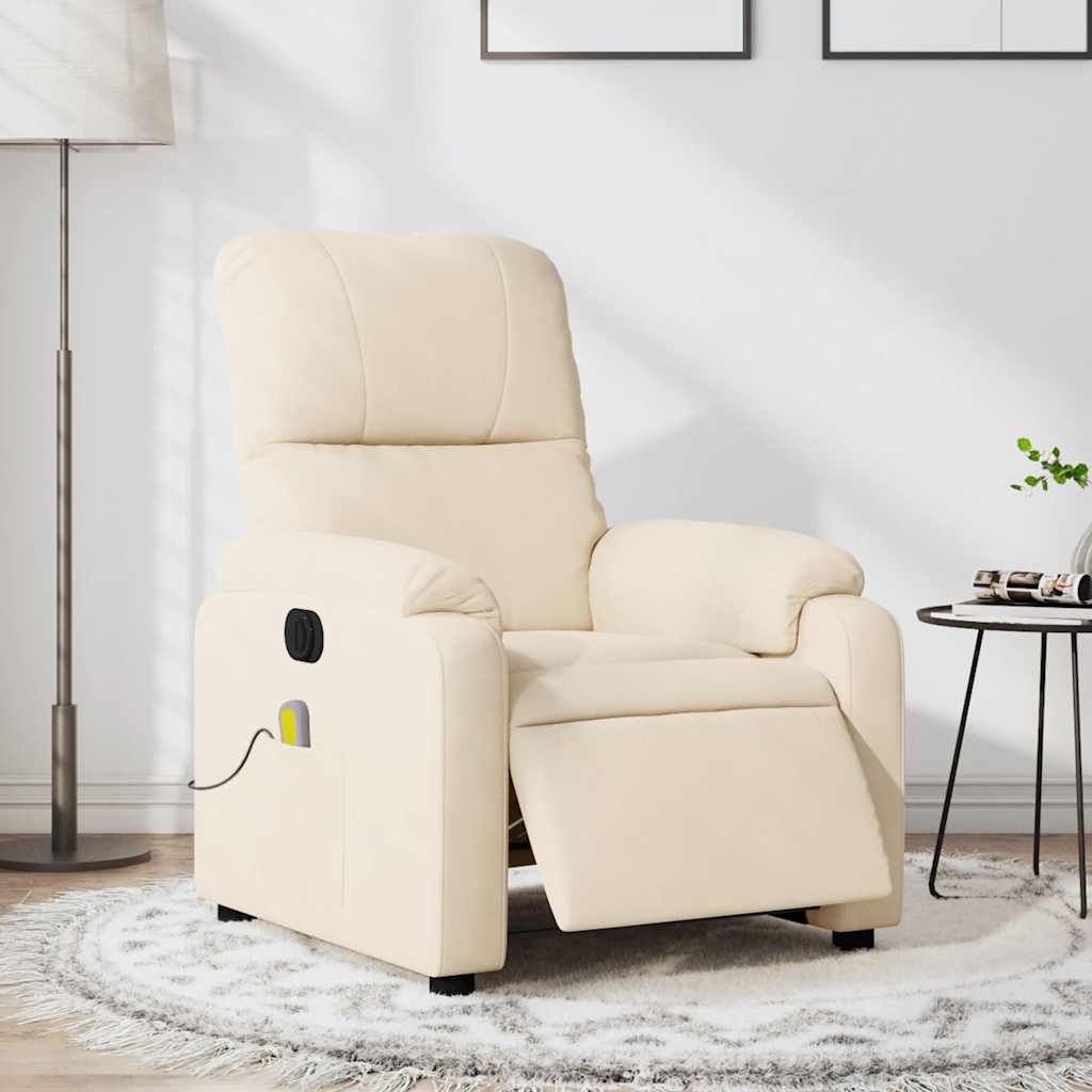 Massagestoel elektrisch verstelbaar microvezelstof beige is nu te koop bij PeponiXL, paradijselijk wonen!