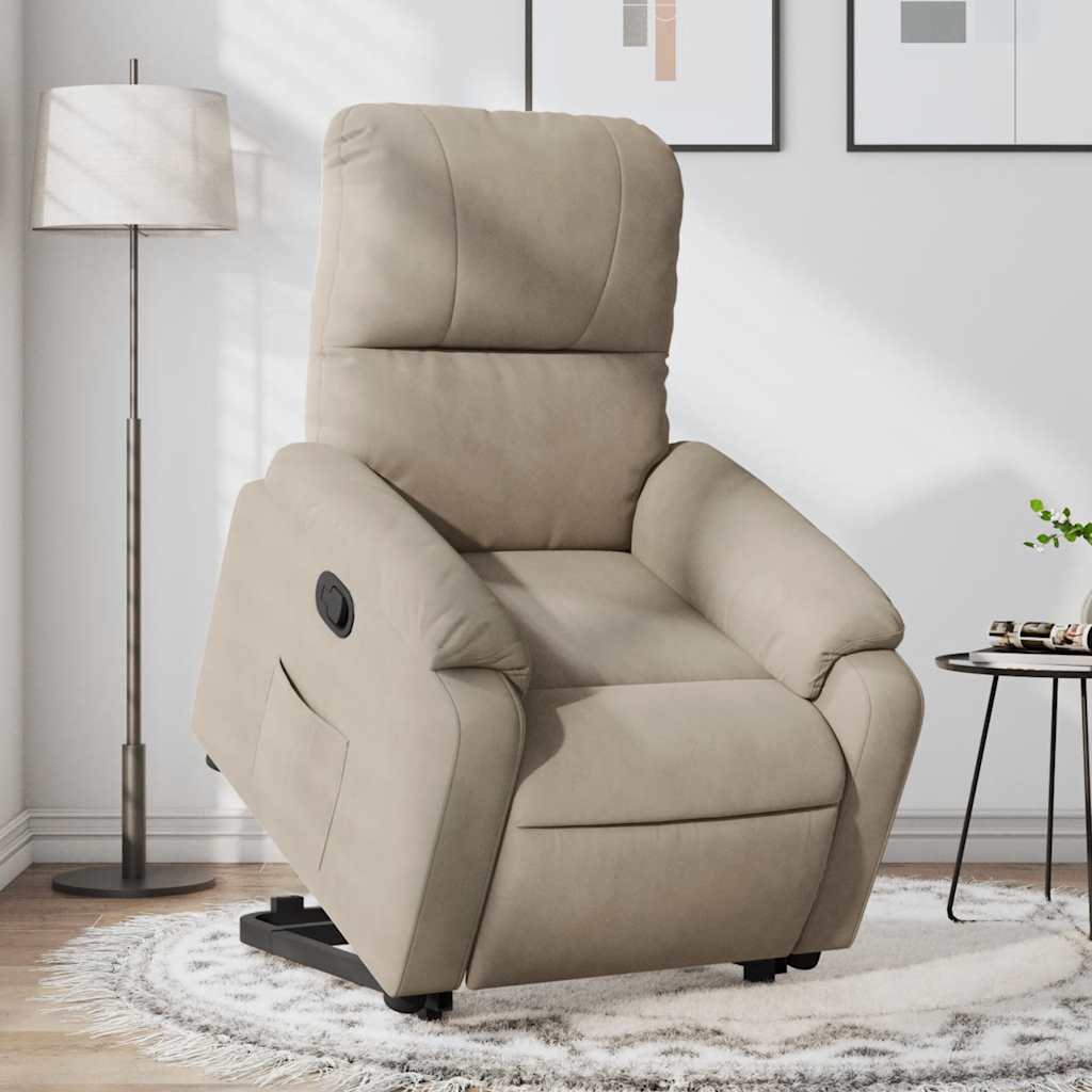 Sta-op-stoel verstelbaar microvezelstof taupe is nu te koop bij PeponiXL, paradijselijk wonen!