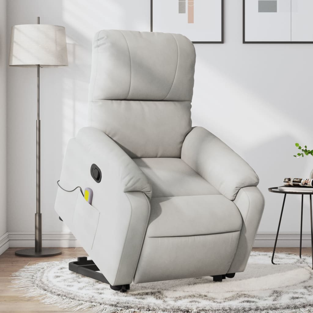 Sta-op-massagestoel verstelbaar microvezelstof lichtgrijs is nu te koop bij PeponiXL, paradijselijk wonen!