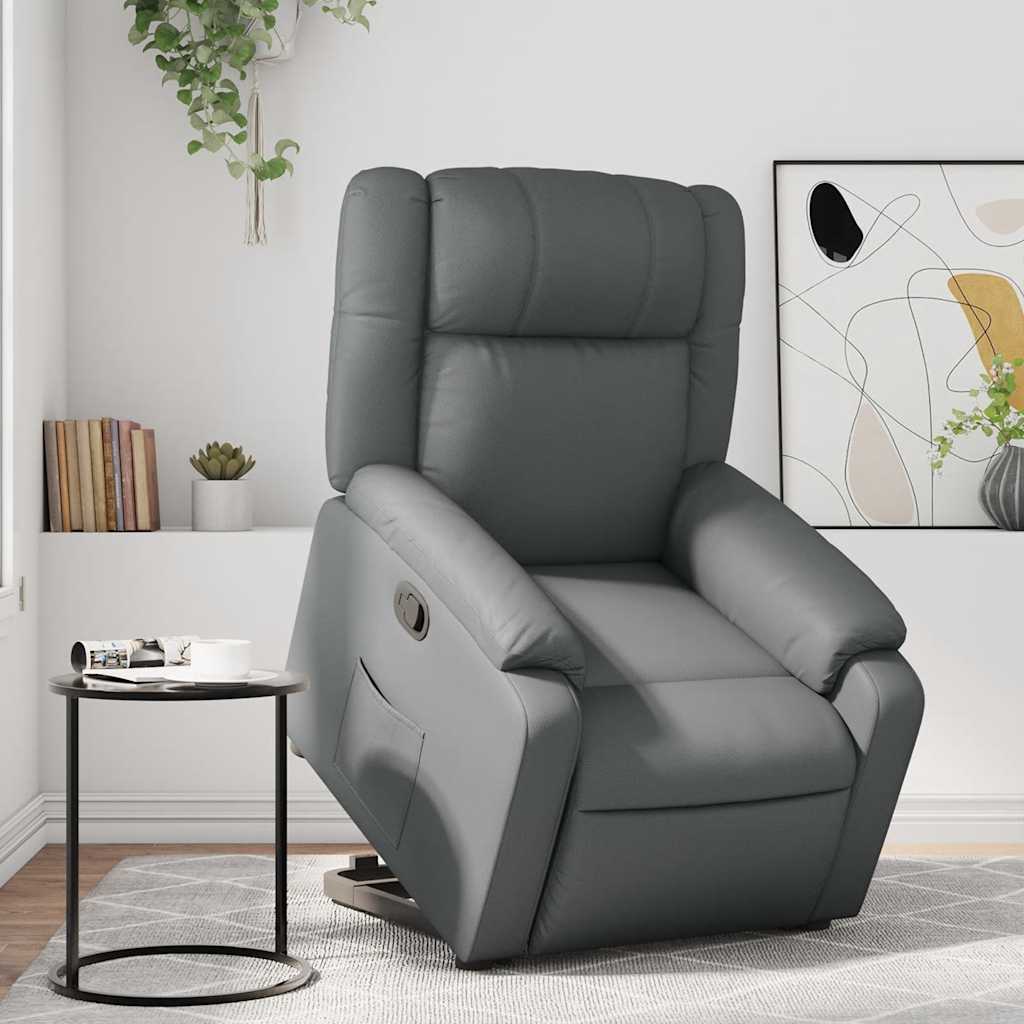 Sta-op-stoel kunstleer grijs is nu te koop bij PeponiXL, paradijselijk wonen!