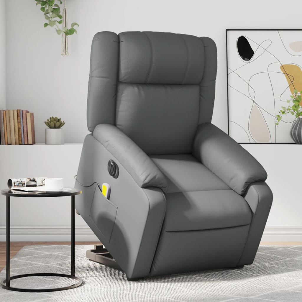 Sta-op-stoel elektrisch kunstleer grijs is nu te koop bij PeponiXL, paradijselijk wonen!